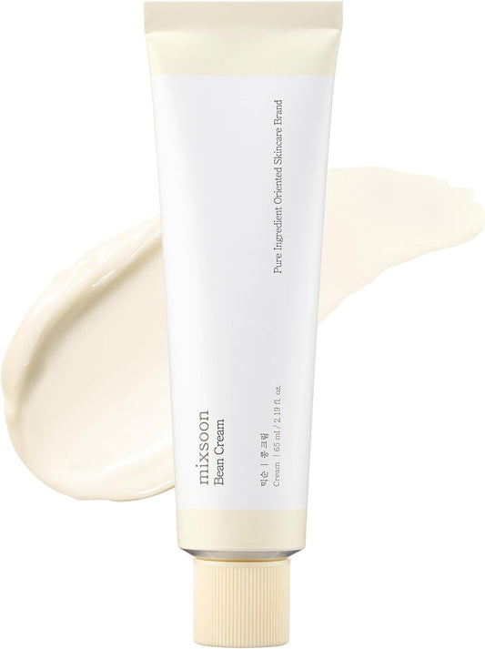 mixsoon Bean Cream - Deep Moisturizing, Hydrating and Smoothing for Face, Fermented Soybean Extract, Lightweight Non-Sticky Finish 50ml Korean Glass Skin Care