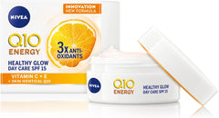 NIVEA Face Cream Day Moisturizer, Q10 Plus C Anti-Wrinkle + Energy, Vitamin C, 50ml