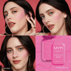 NYX Professional Makeup Buttermelt Blush, Powder Blush, up to 12 H Wear, Fade & Transfer Resistant, Feeling Butta.