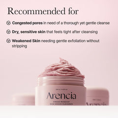 Arencia Korean Rice Mochi Face Cleanser 120g - Foaming Cleanser, Gentle Scrub All in One - Deep Cleansing, Moisturizing, Pore Minimizing, Removing Blackhead