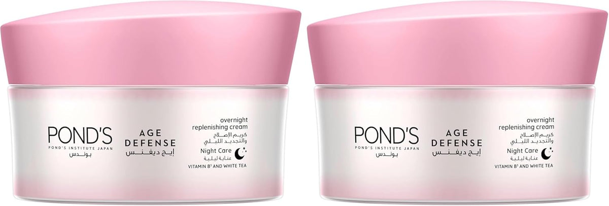 POND'S Age Defense, Overnight Replenishing Face Cream, with Vitamin B3 and White Tea, 50ml