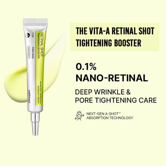 celimax The Vita A Retinal Shot Tightening Booster | 0.1% Retinal, 3% Matryxyl, High-Strength Retinoid for Anti-Aging, Pore Minimizer, Wrinkles & Fine Lines, Firmer Skin, 15ml