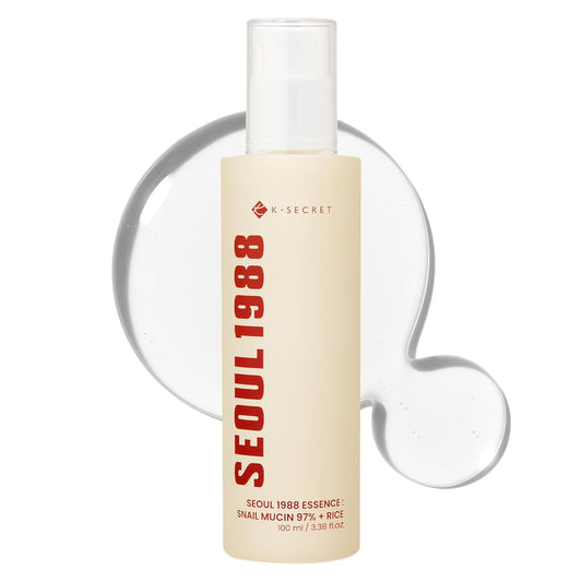 K-SECRET SEOUL 1988 Snail Mucin 97% Essence – Concentrated Yet Lightweight Formula Infused with 97% Snail Mucin | Soothing & Fast-Absorption Facial Serum | Korean Skincare, 100ml / 3.38 fl oz