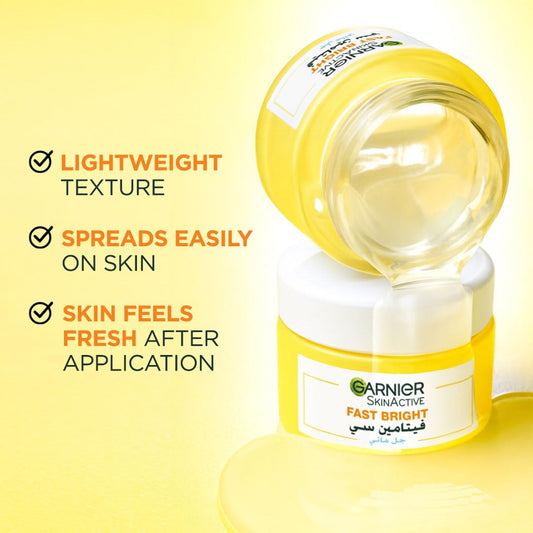 Garnier - Skin Active - Fast Bright - Vitamin C Water Gel Moisturizer - 48 Hours Hydration - Anti Dark Spots - 30 ML