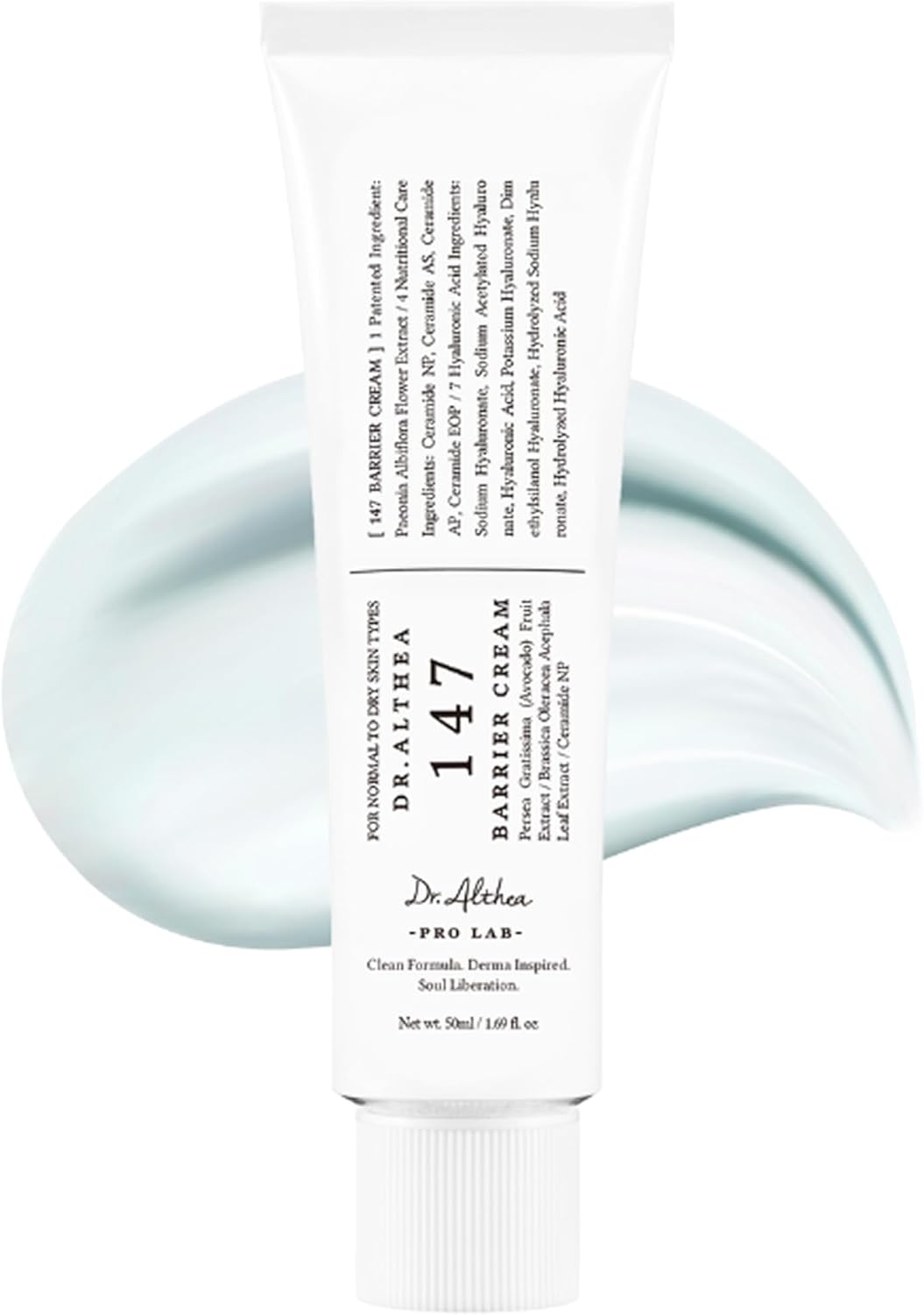 Dr.Althea 147 Barrier Cream | Daily Skin Barrier Repair Care | Deep Hydrating with Hyaluronic Acid & Ceramides | Korean Vegan Skincare for All Skin Types | 1.7 Fl Oz