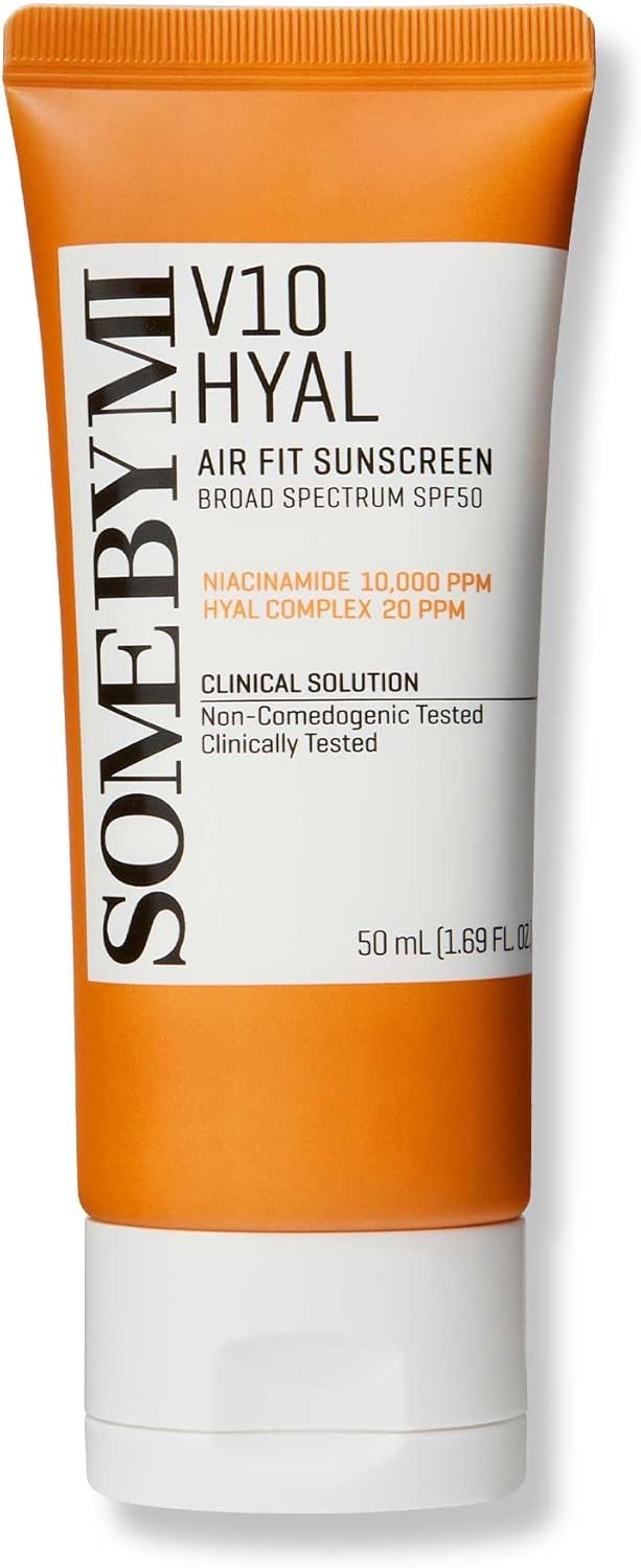 Some By Mi V10 HYAL Air Fit Sunscreen | 50ml | Daily Niacinamide SPF 50 Korean Sunscreen For Face With UV Protection | No White Cast & Eye Irritation For Sensitive Skin