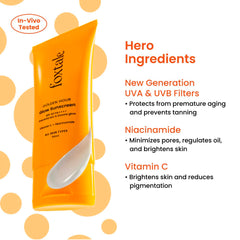 FoxTale Sunscreen SPF 50 PA++++ | Lightweight Formula | UVA & UVB Filters | No White Cast | Non-Greasy | For Men & Women | 50 ml