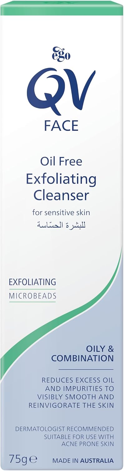 QV Face Oil-Free Moisturiser 75g - Lightweight Hydration for Oily & Combination Skin, Non-Greasy, Dermatologist Tested