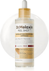 Dr.Melaxin Peel Shot Glow White Rice Peeling Ampoule, Soft Exfoliating Face and Body Scrub Dead Skin Cells Remover for All Skin Types korean skin care 80ml