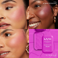 NYX Professional Makeup Buttermelt Blush, Powder Blush, up to 12 H Wear, Fade & Transfer Resistant, Feeling Butta.