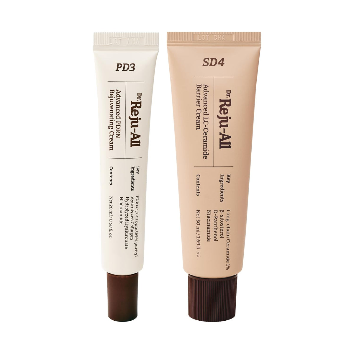Dr. Reju-All Heal & Shield Duo: Advanced PDRN Rejuvenating Cream + Advanced LC-Ceramide Barrier Cream - Face Moisturizer Bundle for Hydrating & Glass Skin, Korean Pharmacy Anti-Aging Skin Care