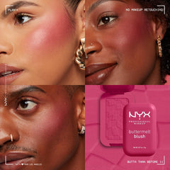 NYX Professional Makeup Buttermelt Blush, Powder Blush, up to 12 H Wear, Fade & Transfer Resistant, Feeling Butta.