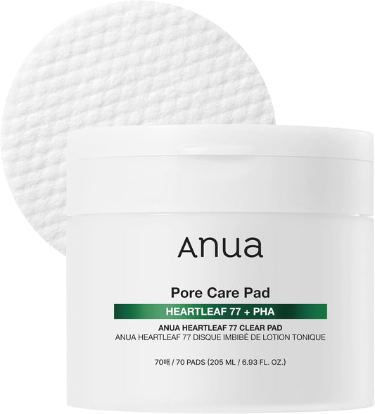 ANUA Heartleaf 77 Toner Pad 70 Sheets, PHA Dead Skin Care Low pH with Korean toner pads, Daily exfoliating, Quick & Easy Facial Mask With Hearleaf, Korean Skin Care