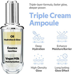 TIRTIR Ceramic Milk Ampoule (1.35 Fl Oz), 40ml (3 in 1 Skin care Triple Cream Formula)