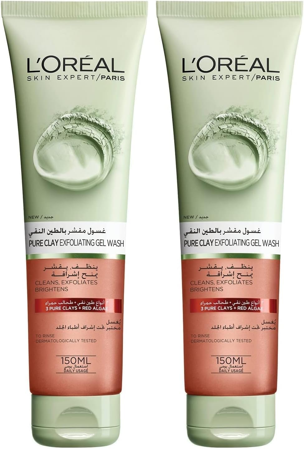 L’Oréal Paris Pure Clay Red Face Wash With Red Algae, Exfoliates & Brightens, 150 ml