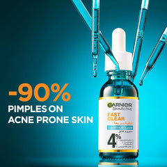 Garnier Fast Clear 4% Salicylic Acid, Vitamin C, Niacinamide, AHA - Anti-Acne Treatment Booster Serum
