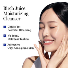 ROUND LAB Birch Juice Moisturizing Cleanser | Unclogs hidden sebum, Clears away dead skin cells., Soothing, Low pH, Gel Type Cleanser (5.07 fl.oz)