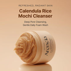 Arencia Korean Rice Mochi Face Cleanser 120g - Foaming Cleanser, Gentle Scrub All in One - Deep Cleansing, Moisturizing, Pore Minimizing, Removing Blackhead