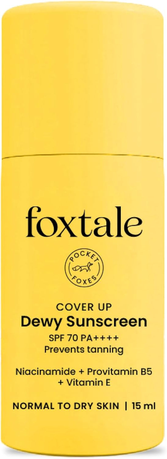 Foxtale SPF 70 Niacinamide Dewy Sunscreen with PA++++ For Dewy Sun Protection|Prevents Tan|Lightenweight, Non Greasy, No White Cast|Anti-Tan Formula|For Men & Women|For all skin type,50 Ml
