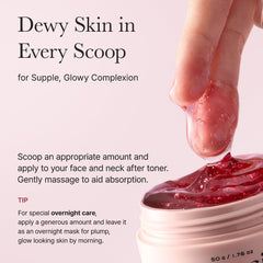 Arencia Overnight Red Smoothie Face Mask Serum, Glowing & Soothing with 30% red collagen, Niacinamide, Peptide, Vitamin E