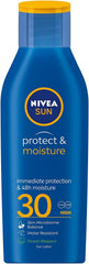 NIVEA SUN Lotion, UVA & UVB Protection, Protect & Moisture, SPF 30, 200ml