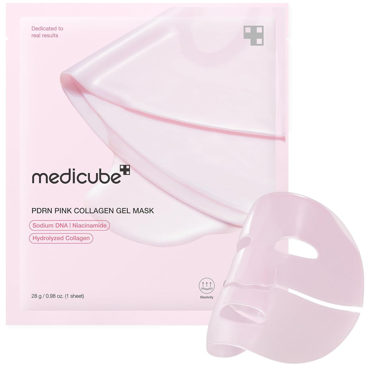 medicube Salmon DNA PDRN pink collagen jelly gel mask | overnight face mask for glass glow skin- elasticity, hydrating, firming and moisturizing | korean skincare, 28g, 1ea