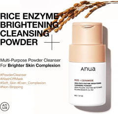 ANUA Rice Enzyme Brightening Cleansing Powder, Rice Mask, Ceramide, Gentle Face Wash for Brightening, Radiant Skin, Facial Cleanser for Dry Skin, Korean Skincare, Fragrance Free, 40g/1.41fl.oz.