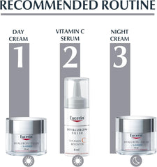 Eucerin Hyaluron Filler Anti-Aging Face Serum Vitamin C Booster with Hyaluronic Acid, Plumps up Deep Wrinkles, For Fresh and Radiant Skin, Suitable for All Skin Types, 8ml