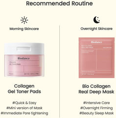 Biodance Collagen Gel Toner Pads, Pore Minimizer for Face, Improving Elasticity, Plumping Toner Pads for Sensitive Skin, Korean Skin Care, Valentines Day Gifts for Herㅣ4.93 fl.oz.(140g)*60Pads