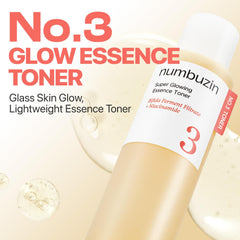 numbuzin No.3 Super Glowing Essence Toner, Fermented Toner for Skin Glow & Texture, Bifida, Niacinamide, Hydrating, Radiance-Boosting Essence, Zero Pore Care, 6.76 fl oz (200ml)