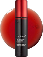 medicube Red Body Peeling Shot, Strawberry Skin Body Spray Cleanser, AHA + BHA + Succinic Acid, Exfoliating, 3.88 oz.