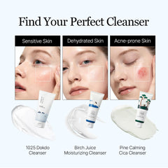 ROUND LAB Birch Juice Moisturizing Cleanser | Unclogs hidden sebum, Clears away dead skin cells., Soothing, Low pH, Gel Type Cleanser (5.07 fl.oz)