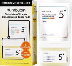 numbuzin No.5 Vitamin-Niacinamide Concentrated Pad, Daily Double-Sided Facial Pads with Glutathione, PHA & LHA for a Fresh, Radiant-Looking Skin Finish 180 ml (70 Pads)