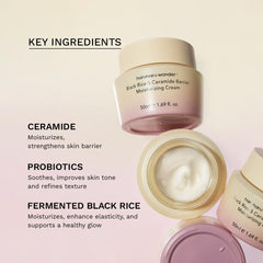 HARUHARU wonder Black Rice 5 Ceramide Barrier Moisturizing Cream, Daily Skin Barrier Care, Long-Lasting Hydration, Soothing & Nourishing, Ceramide Capsules, Korean Skincare, 1.69 fl.oz