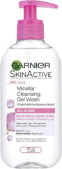 Garnier Micellar Gel Face Wash For Sensitive Skin 200ml, Gentle Face Cleanser & Makeup Remover, Recognised By The British Skin Foundation, Rinse-Off, Non-Drying & Fragrance Free Formula