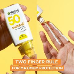 Garnier Skin Active Invisible Serum Sunscreen Vitamin C SPF50+ PA++++, for Men and Women, UVA, UVB and long UVA, lightweight and invisible on skin, non-greasy and non-oily, 30 ml