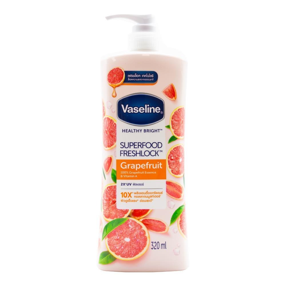 Vaseline Healthy Bright Superfood Freshlock™ Grapefruit Lotion – 320ml | Deep Hydration & Glowing Skin
