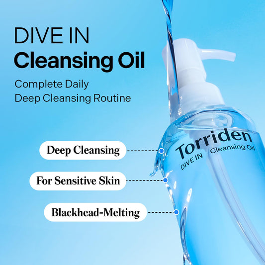 Torriden DIVE IN Cleansing Oil 200ml (6.76 fl.oz.) | Makeup Blackhead Remover | Hydrating Deep Facial Cleanser for All and Sensitive Skin | Hyaluronic Acid, Panthenol, Allantoin | Korean Skin Care