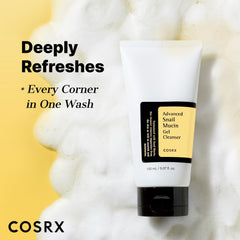 COSRX Advanced Snail Mucin Gel Cleanser, 5.07 Fl Oz / 150 mL, Rich Daily Deep Cleansing Gel for Dry & Sensitive Skin, Korean Skin Care, Not Tested on Animals, No Parabens