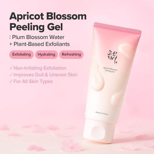 Beauty of Joseon Apricot Blossom Peeling Gel Soft Exfoliating Face and Body Scrub Dead Skin Cells Remover for All Skin Types, Korean Skincare for Men Women, 100ml, 3.38 fl.oz