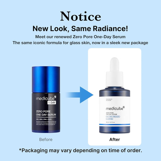 Medicube Zero Pore One-day Serum 1.01 fl.oz - Overnight Resurfacing Serum with Pore Tightening Complex - 15.2% AHA+BHA+PHA & 2% Niacinamide - 10.8% reduction in pore appearance after one day of use