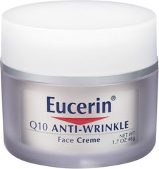 Eucerin Q10 Anti-Wrinkle Face Cream, Unscented Face Cream for Sensitive Skin, 1.7 Oz Jar