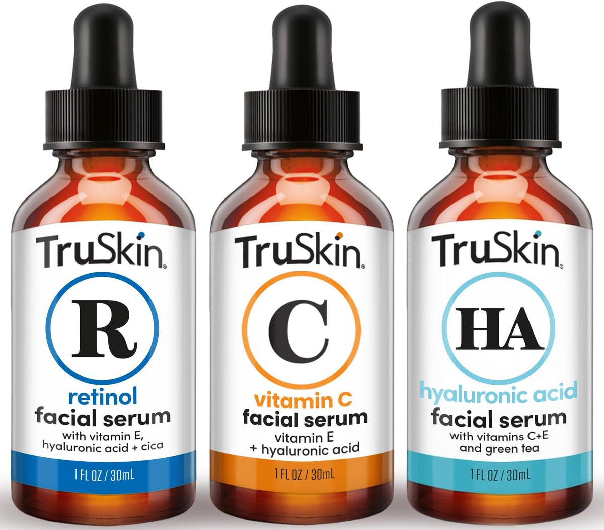 TruSkin Naturals Vitamin C Serum for Face, Topical Facial Serum with Hyaluronic Acid & Vitamin E, 1 oz.