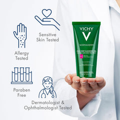 VICHY Normaderm Daily Acne Face Wash, Salicylic Acid Face Cleanser for Oily & Acne Prone Skin, Acne Cleanser that Clears Clogged Pores and Blackhead