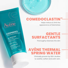 Avène Cleanance Cleansing Gel Soap Free Cleanser for Acne Prone, Oily, Face & Body, Alcohol-Free