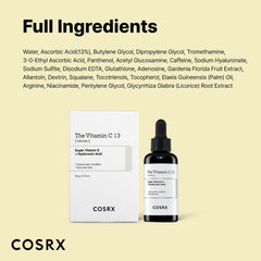 COSRX Pure Vitamin C 13% Serum with Vitamin E & Hyaluronic Acid, Hydrating Facial Serum for Fine Lines, Uneven Skin Tone & Dull Skin, 0.67fl.oz/20ml, Korean Skin Care