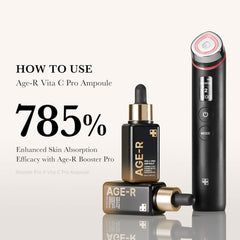 Medicube Age-R Vita C Pro Ampoule -Vitamin C Serum for Pigmentation, Uneven Skin Tone, and Hydration - Boost Absorption and Radiance by up to 780% with Age-R Booster Pro