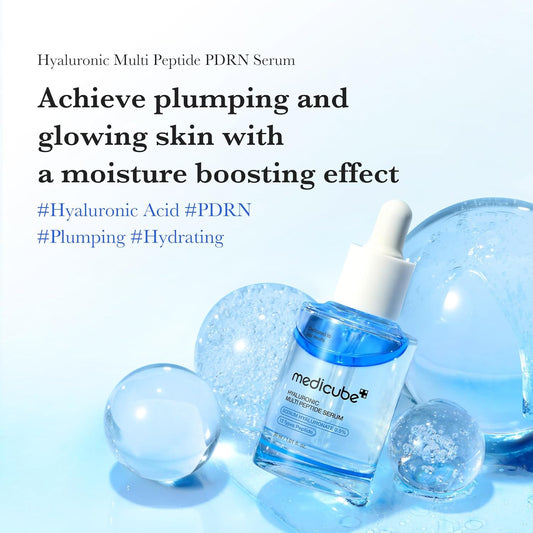 medicube Hyaluronic Multi Peptide PDRN Serum for Glowing and Soothing | Lightweight Water Plumping Radiant Facial Serum for All Skin Type, Hydrating Moisturizer, Korean Skincare | 30ml 1.01fl.oz.