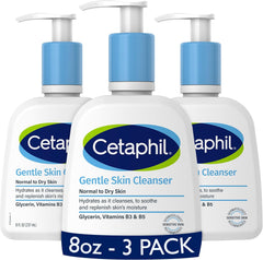 Cetaphil Oil Free Gentle Foaming Cleanser For Dry to Normal, Sensitive Skin, 8oz Pack of 2, Made with Glycerin and Vitamins B5 and E, Dermatologist Tested, Hypoallergenic, Soap Free, Fragrance Free