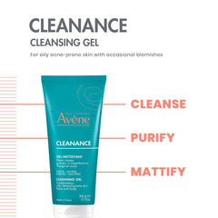 Avène Cleanance Cleansing Gel Soap Free Cleanser for Acne Prone, Oily, Face & Body, Alcohol-Free